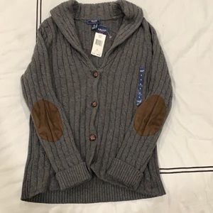 Boys cable knit cardigan.